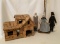 Matchstick House with Three Colonial Dolls