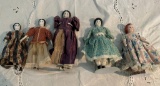 Lot of Five China Head Dolls