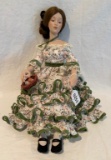 1988 Curtis Publishing Company Brunette Sitting Porcelain Doll