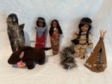 Lot of Native American Dolls and Accessories