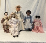 Lot of 5 Fabric Folk Dolls