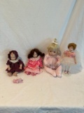 Lot of Four Porcelain Dolls