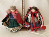 Lot of Two Robin Woods Little Red Riding Hood Dolls