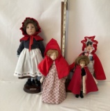 Lot of Four LRRH Collectible Dolls