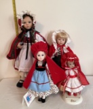 Lot of Four LRRH Collectible Dolls