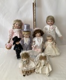 Lot of Collectible Bride and Groom Dolls