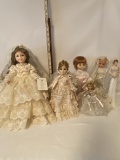 Lot of Six Bride Dolls