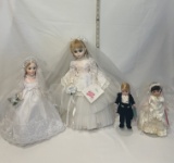 Lot of Four Bride and Groom Dolls