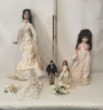 Lot of Collectible Bride and Groom Dolls