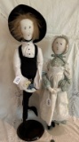 Pair of Daniel Amish Art Dolls by P.Buckley Moss