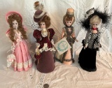 Set of Four Gorham Valentine's Ladies Dolls