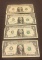Lot of 4 $1 Birthday/ Anniversary Notes