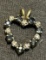 10 Kt. Gold Sapphire and Diamond Chip Heart Pendant