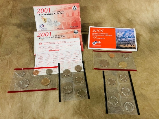 (3) Denver US Mint Uncirculated Coin Sets
