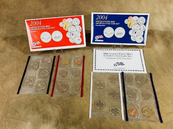 2004 Philadelphia & Denver Mint US Uncirculated Coin Sets