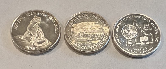 Lot of (3) Silver 1 Oz Rounds