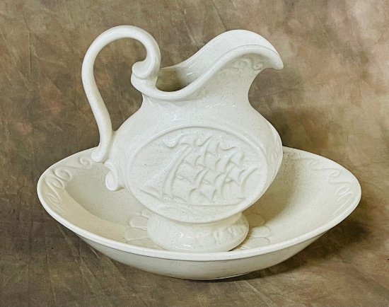 Vintage McCoy Nautical Pitcher And Wash Basin