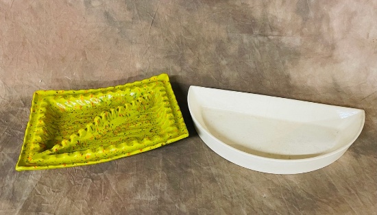 Retro Ceramic Ashtray & Hyalyn Pottery Serving Dish