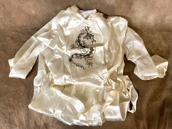 Vintage Embroidered Silk Or Satin Pajama Set