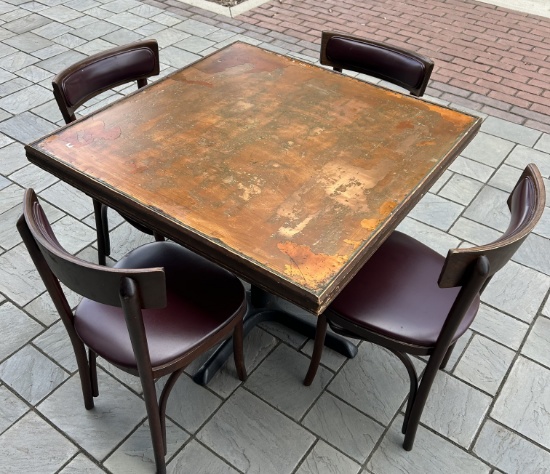 Restaurant Pub Table with 4 Chairs