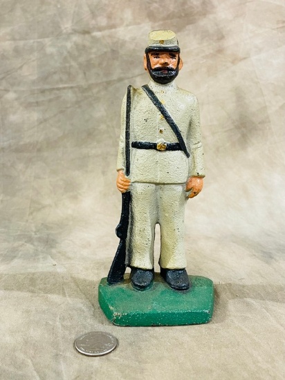 C. W. Confederate Soldier Cast Iron Doorstop