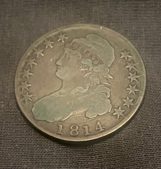 1814 Capped Bust Half Dollar 89% Silver