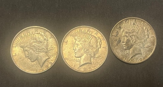 (2) 1922 & 1923 90% Silver Peace Dollars