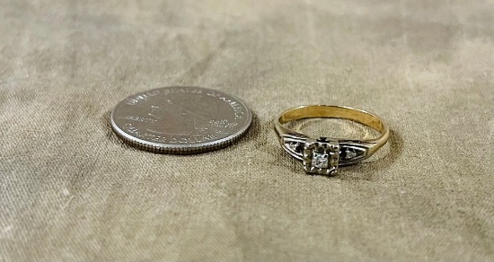 14 K Yellow Gold 3 Diamond Ring