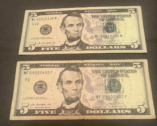 2 $5 Birthday/ Anniversary Notes