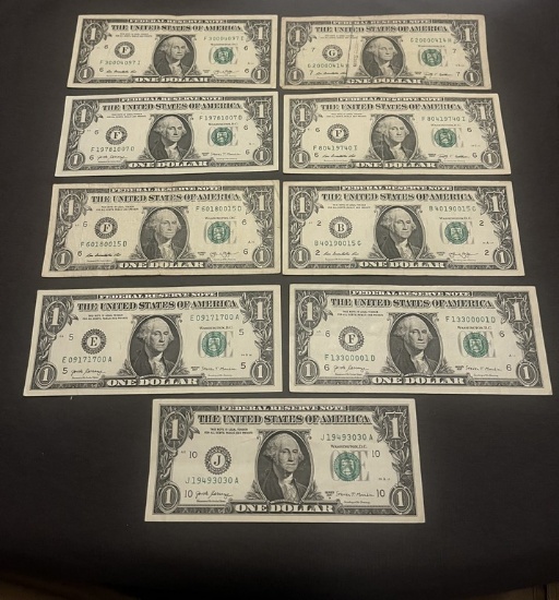 Lot of 9 $1 Birthday/ Anniversary Notes