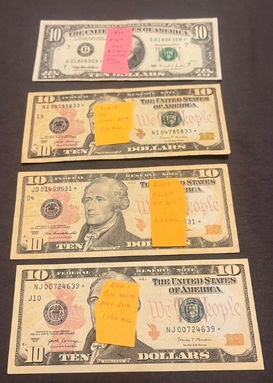 Lot of 4 $10 Star Notes