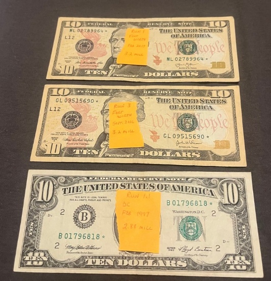 Lot of 3 $10 Star Notes
