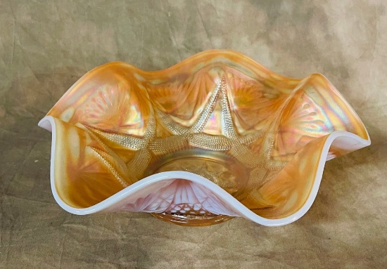 Antique Marigold Carnival Glass Bowl