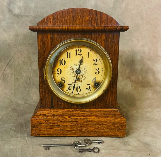 Antique Seth Thomas Faux Grain Painted Mantle Clock
