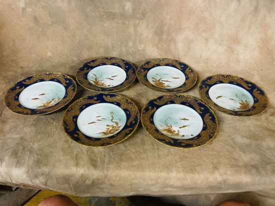 Lot Of 6 Theodore Haviland French Limoges Fish Plates