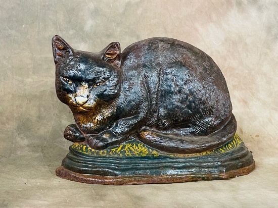 Vintage Painted Cast Iron Doorstop