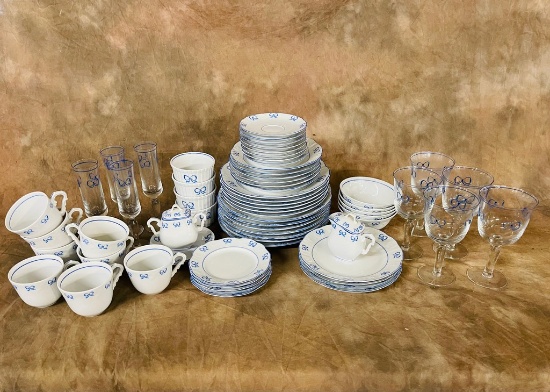 Vista Alegre Portugal "Ruban Blue" Fine Porcelain Dinnerware