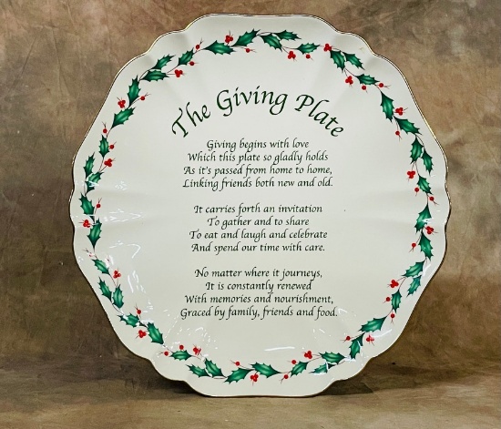 Lenox Holiday Motto Plate "The Giving Plate"