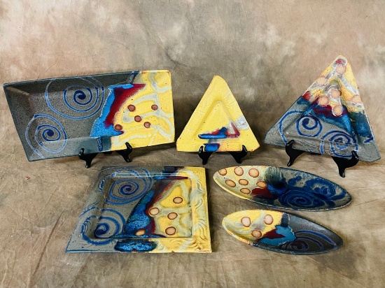 6 Pieces Modern Design Studio Pottery