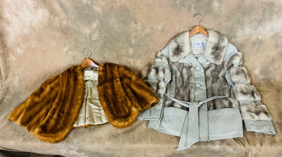 Lot Of 2 Furs & Homemade Cabbage Patch Doll
