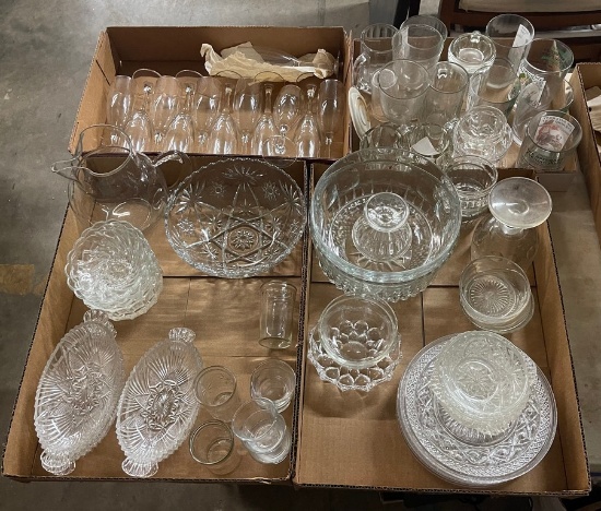 4 Boxes Crystal Glassware