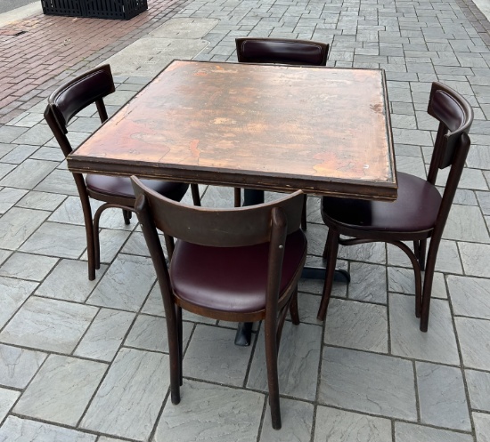 Restaurant Pub Table with 4 Chairs