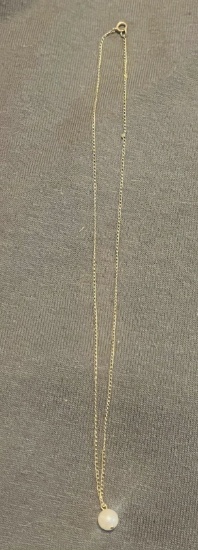 14Kt Gold Pearl Necklace