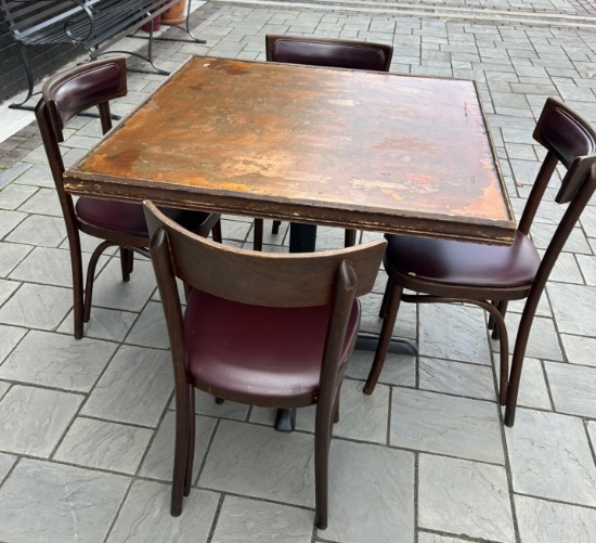 Restaurant Pub Table with 4 Chairs