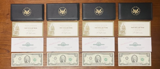 (4) 2003 Uncirculated $2 Federal Reserve Note