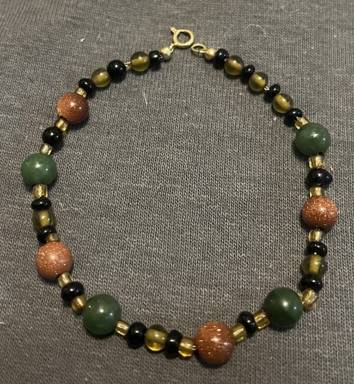 14Kt Gold Beautiful Polished Stone Bracelet