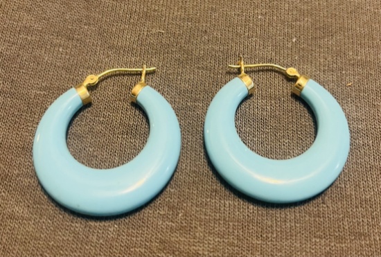 Gold and Turquoise Earrings