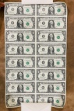 (1) 16 X 1 Uncut $1 Federal Reserve Note Sheet
