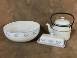ZRike Ruban Blue Kitchenware And Dansk Bistro Teapot