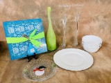 Tray Lot Serving Plates & Glassware